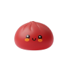 Dumpling Squishy Czerwony w Koszyku Bambusowym ściskany w dłoni