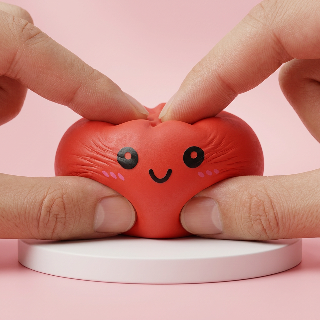 Dumpling Squishy Czerwony Wiśniowy ściskany w dłoni