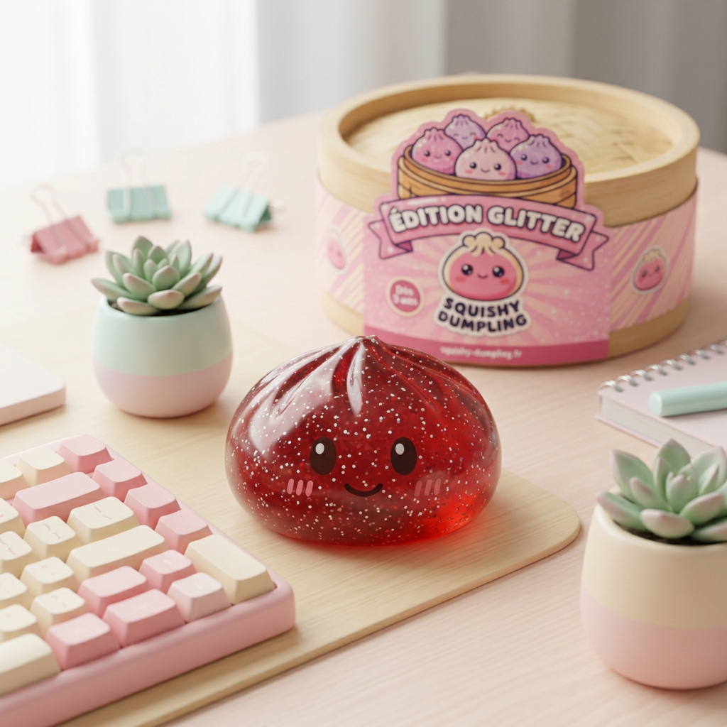 Glitter Dumpling Squishy Czerwony Szczęście w codziennej aranżacji