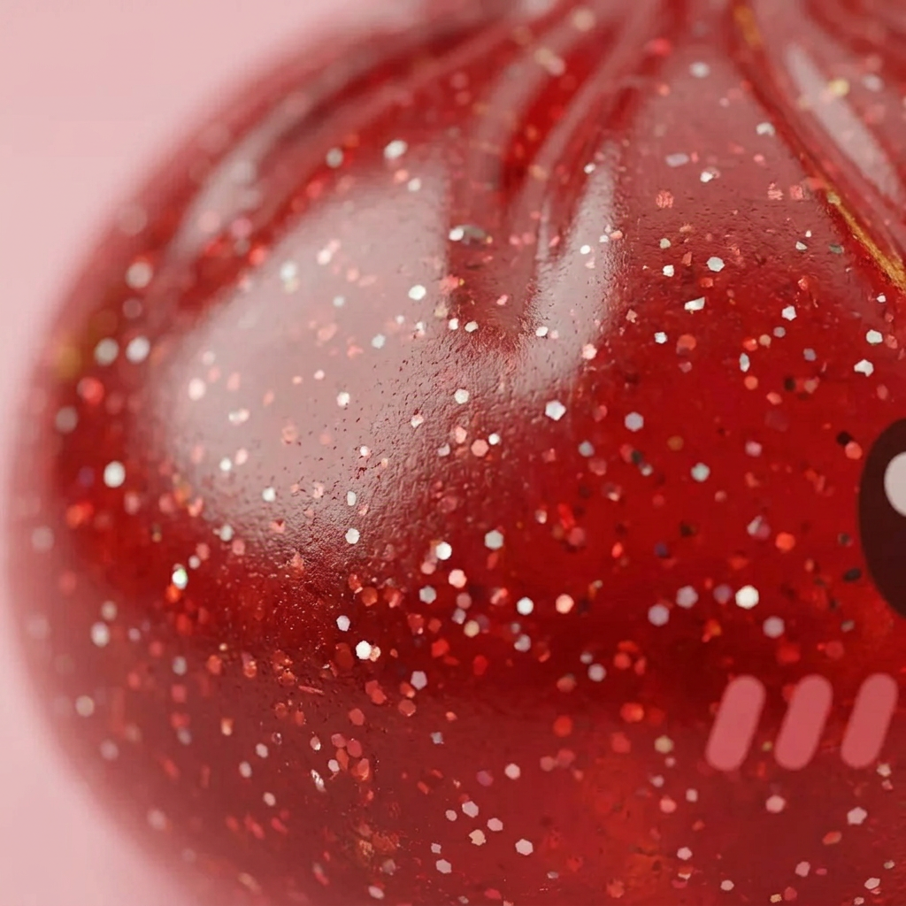 Glitter Dumpling Squishy Czerwony Szczęście makro tekstury pianki