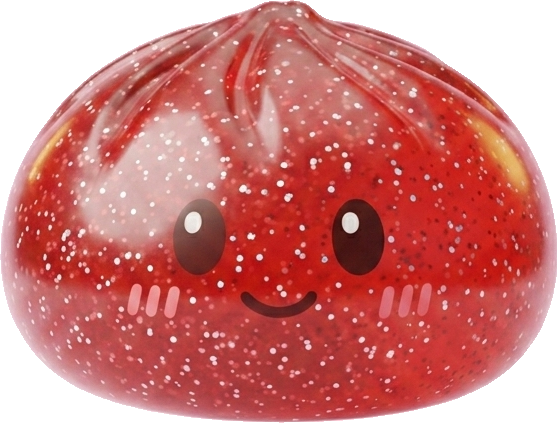 Glitter Dumpling Squishy Czerwony Szczęście ściskany w dłoni