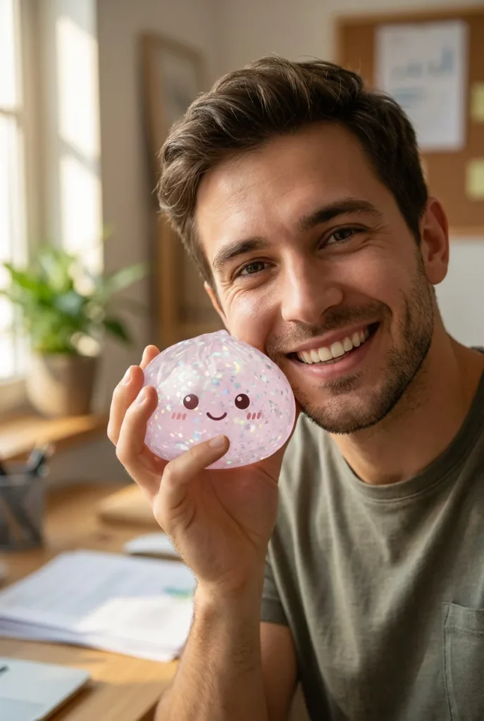 Glitter Dumpling Squishy Srebrny Blask na co dzień