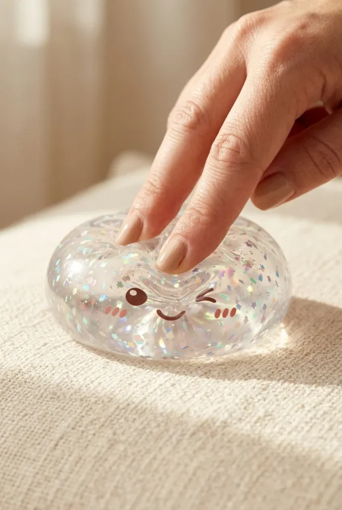 Glitter Dumpling Squishy Srebrny Blask podczas ściskania
