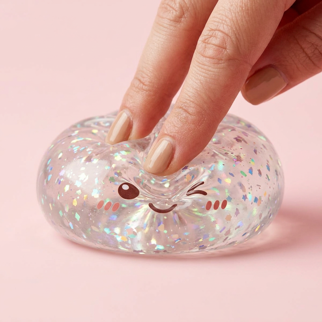 Glitter Dumpling Squishy Srebrny Blask ściskany w dłoni