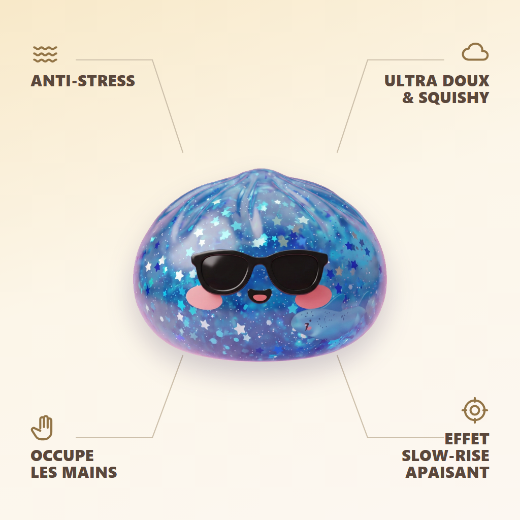 Squishy Dumpling Okulary Sparkle infografika: najważniejsze zalety