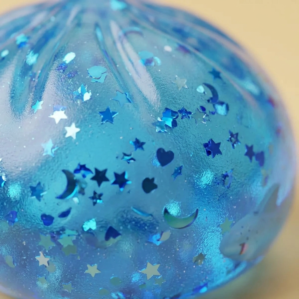 Squishy Dumpling Okulary Sparkle makro tekstury pianki