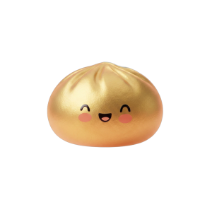 Dumpling Squishy Złoty Lucky ściskany w dłoni