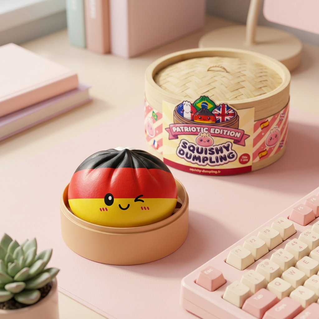 Flag Squishy Toy Niemcy Dumpling w codziennej aranżacji