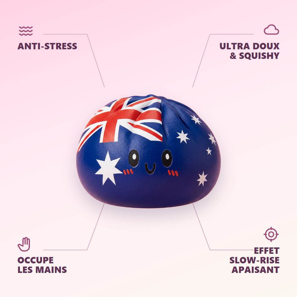 Flag Squishy Dumpling Australia infografika: najważniejsze zalety