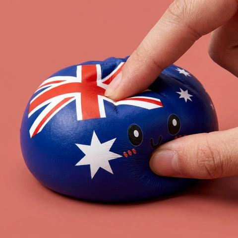 Flag Squishy Dumpling Australia efekt slow-rise w akcji