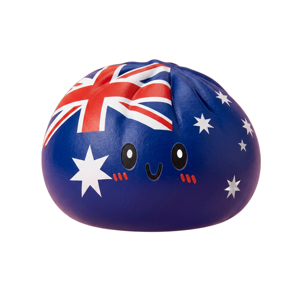 Flag Squishy Dumpling Australia ściskany w dłoni