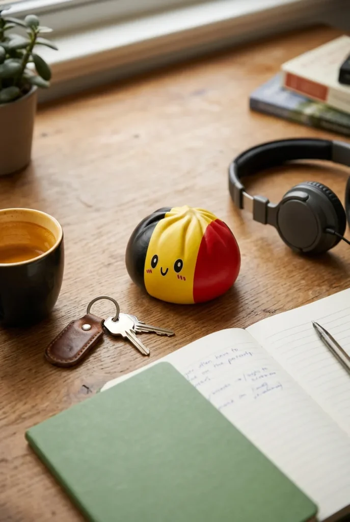Squishy Dumpling Flag Belgia na biurku