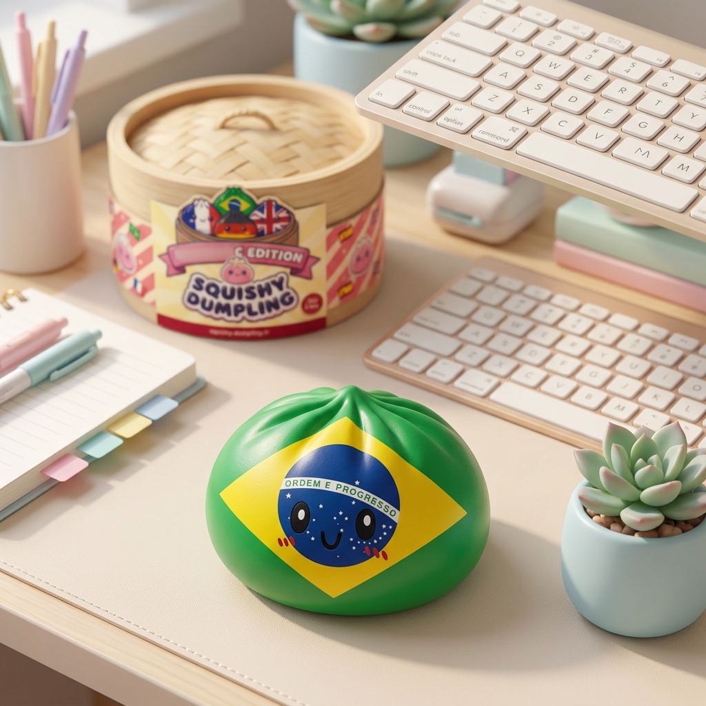 Dumpling Squishy Flag Brazylia w codziennej aranżacji
