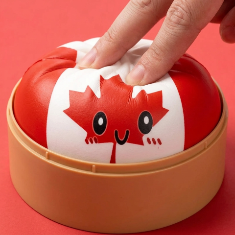 Flag Squishy Dumpling Kanada ściskany w dłoni