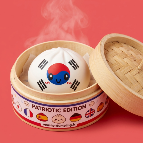 Flag Squishy Dumpling Korea Południowa w bambusowym koszyku