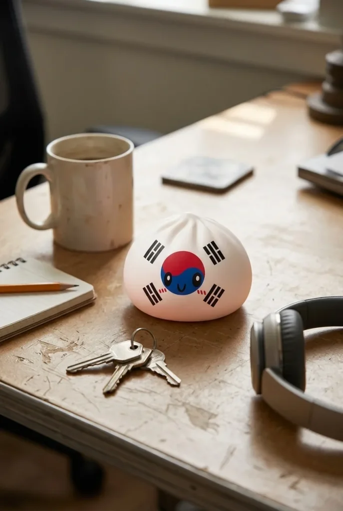 Flag Squishy Dumpling Korea Południowa na biurku