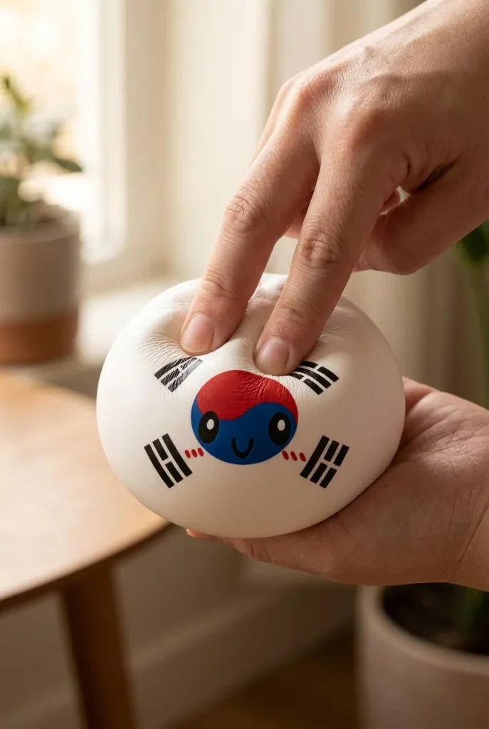 Flag Squishy Dumpling Korea Południowa podczas ściskania