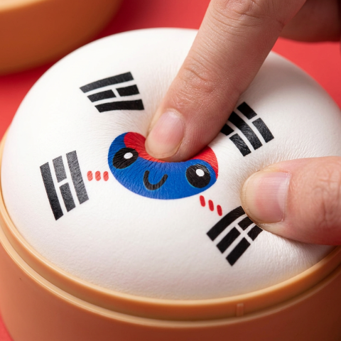 Flag Squishy Dumpling Korea Południowa efekt slow-rise w akcji