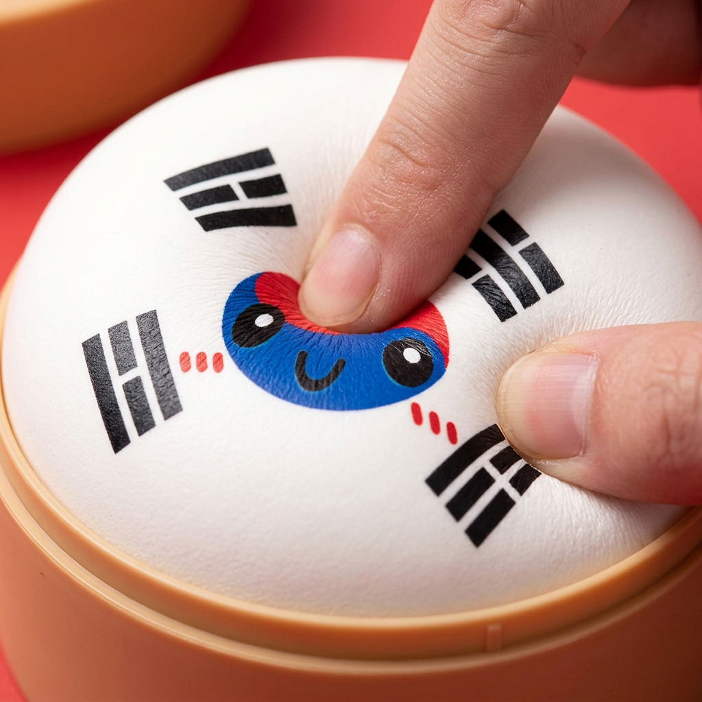 Flag Squishy Dumpling Korea Południowa efekt slow-rise w akcji