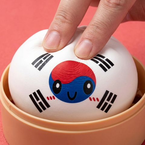 Flag Squishy Dumpling Korea Południowa ściskany w dłoni