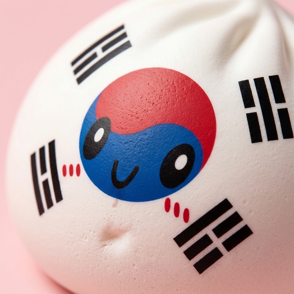 Flag Squishy Dumpling Korea Południowa makro tekstury pianki