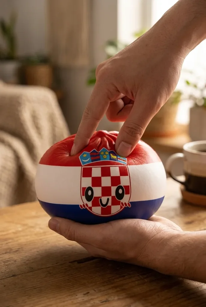 Flag Squishy Dumpling Chorwacja Antystresowy Bao podczas ściskania
