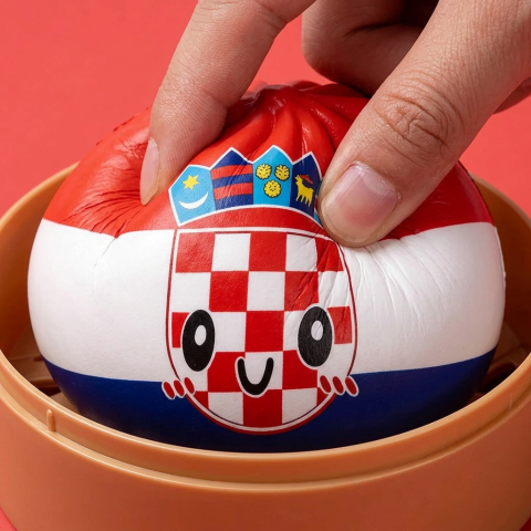 Flag Squishy Dumpling Chorwacja Antystresowy Bao ściskany w dłoni