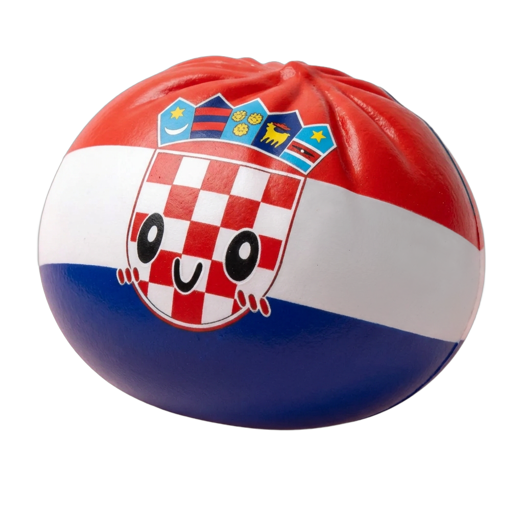 Flag Squishy Dumpling Chorwacja Antystresowy Bao ściskany w dłoni