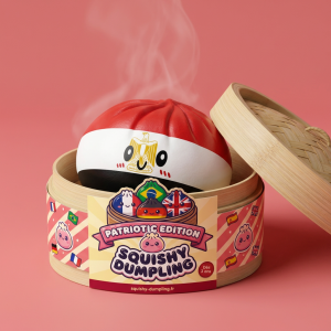 Flag Dumpling Squishy Egipt w bambusowym koszyku
