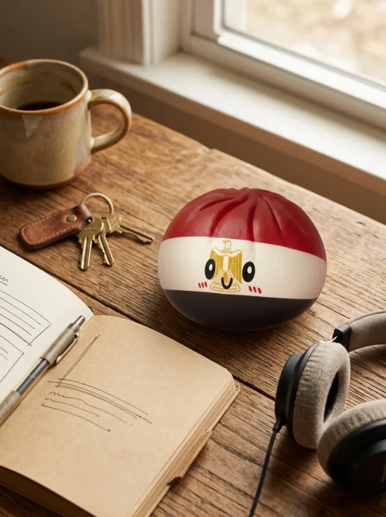 Flag Dumpling Squishy Egipt na biurku