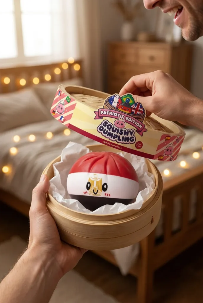 Flag Dumpling Squishy Egipt podczas rozpakowywania