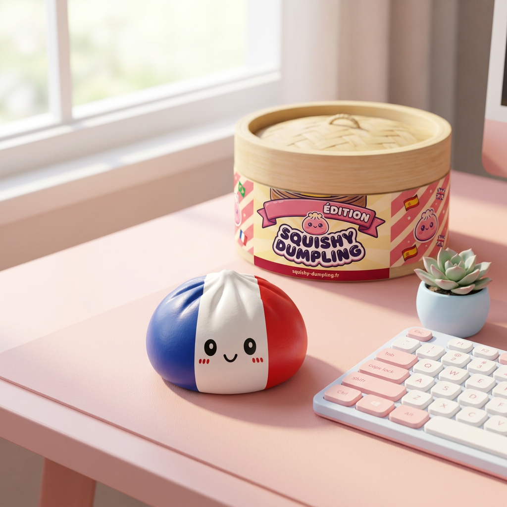 France Flag Squishy Dumpling Trójkolorowy w codziennej aranżacji