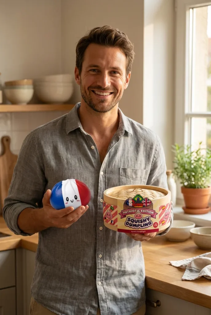 France Flag Squishy Dumpling Trójkolorowy z pudełkiem