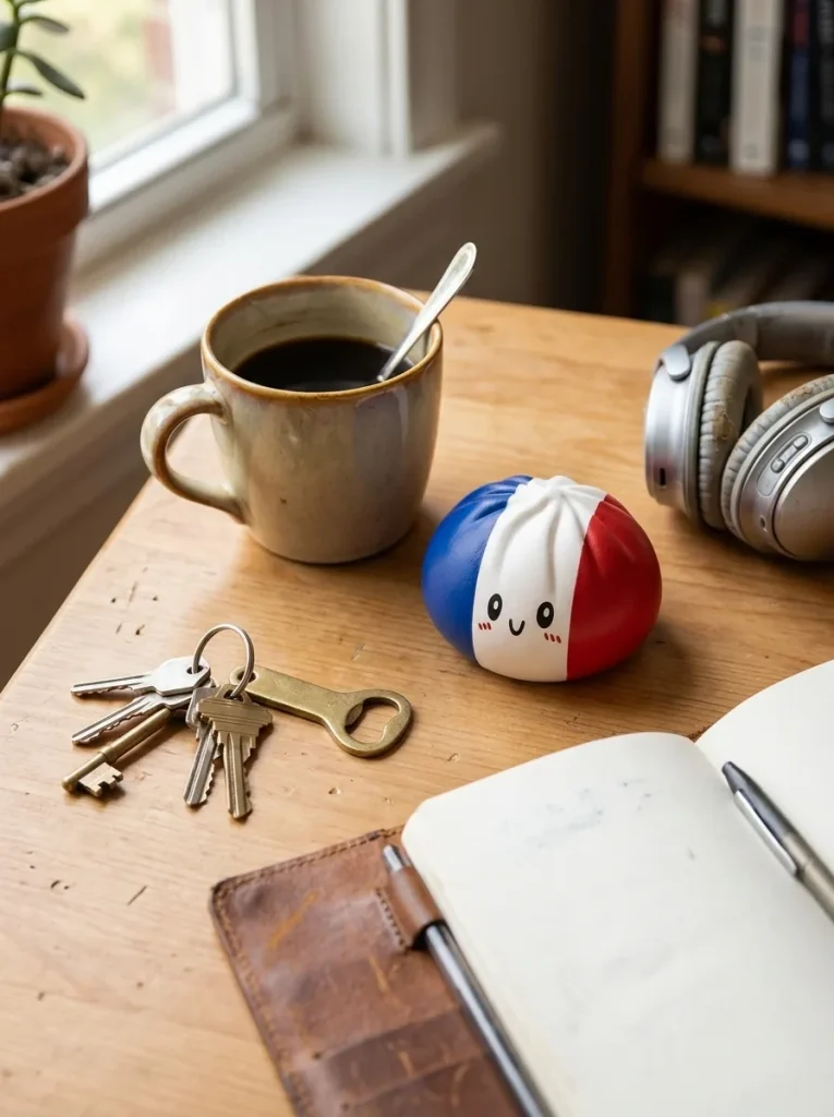 France Flag Squishy Dumpling Trójkolorowy na biurku