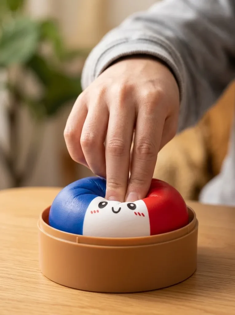 France Flag Squishy Dumpling Trójkolorowy podczas ściskania