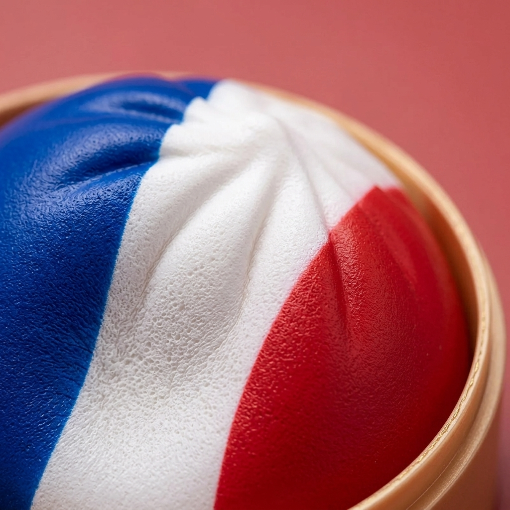 France Flag Squishy Dumpling Trójkolorowy makro tekstury pianki