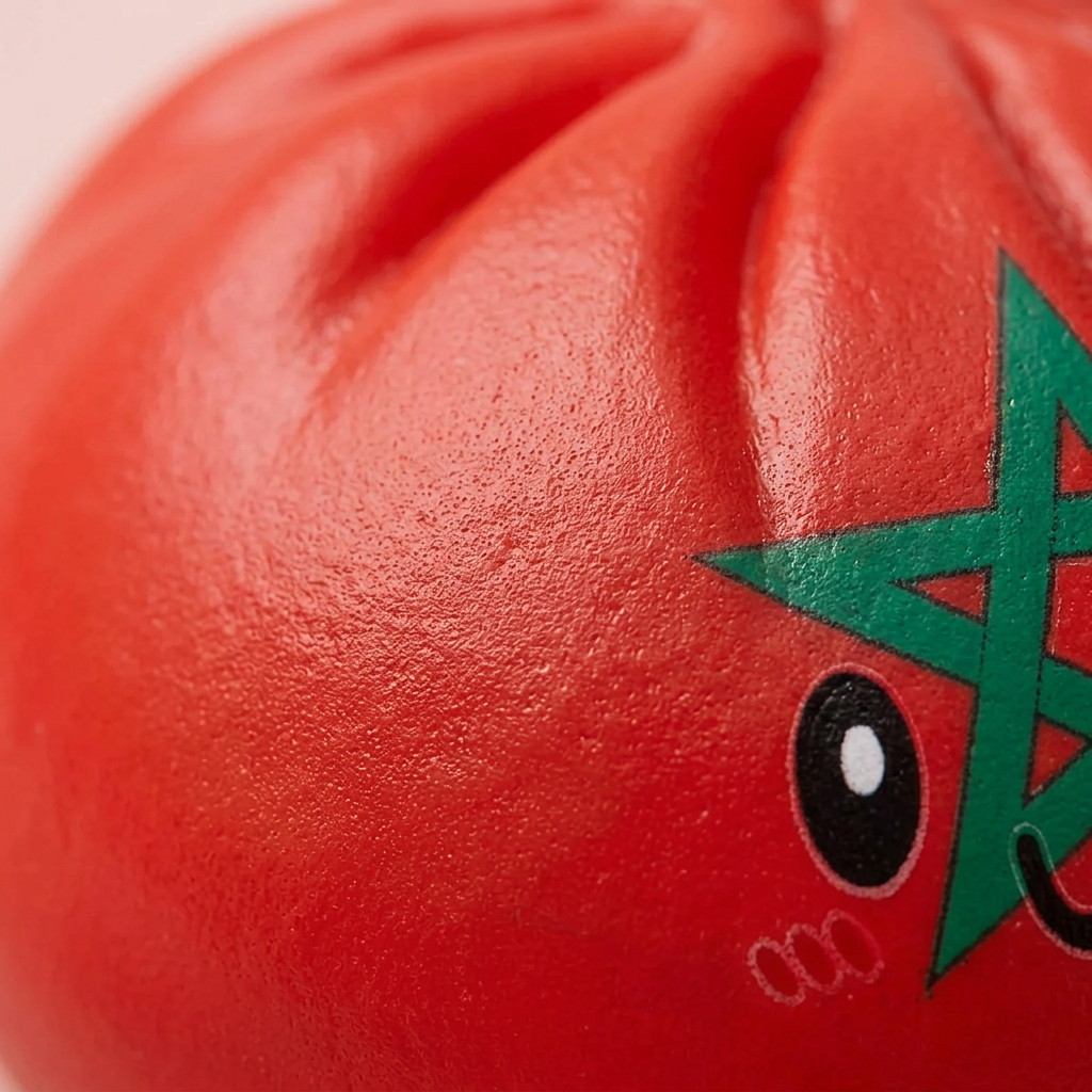 Flag Squishy Dumpling Maroko makro tekstury pianki
