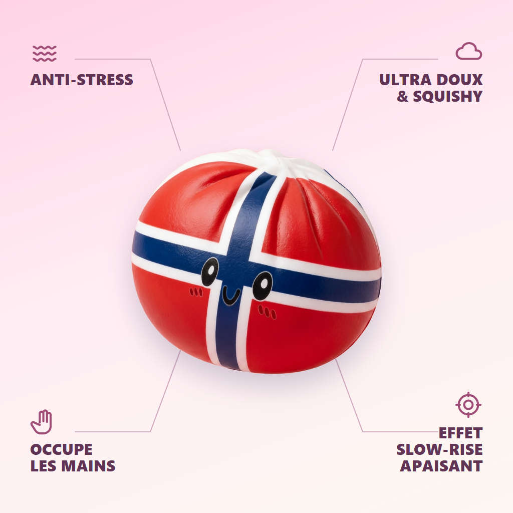 Flag Squishy Dumpling Norwegia z Koszykiem Bambusowym infografika: najważniejsze zalety