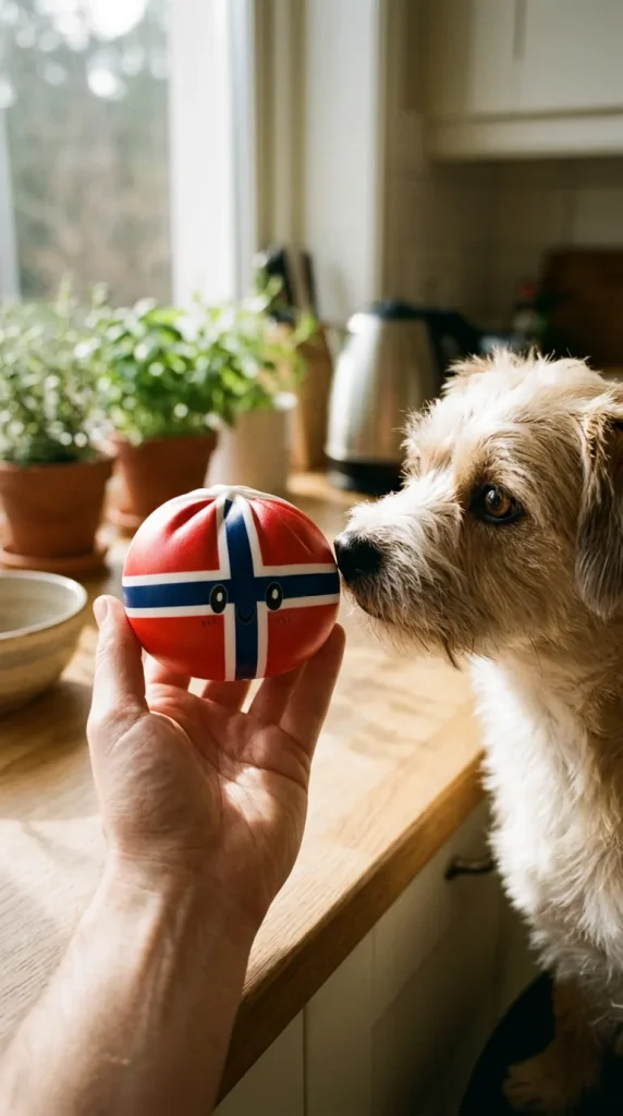 Flag Squishy Dumpling Norwegia z Koszykiem Bambusowym z pluszakiem