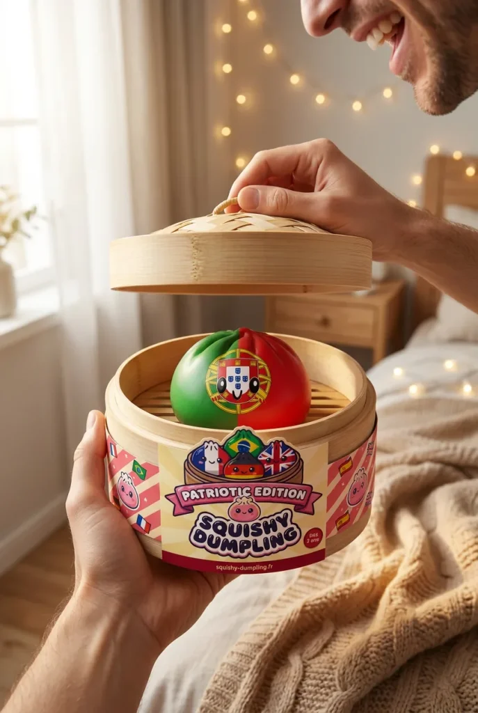 Squishy Dumpling Portugal Flaga podczas rozpakowywania