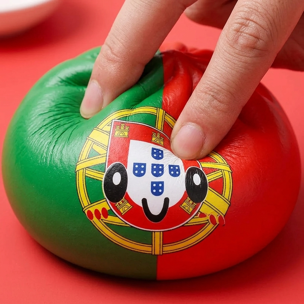 Squishy Dumpling Portugal Flaga efekt slow-rise w akcji