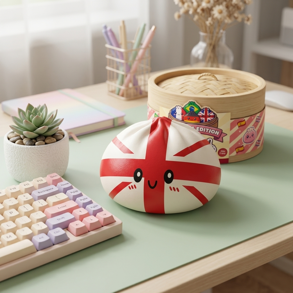Flag Squishy Toy Dumpling Wielka Brytania w codziennej aranżacji