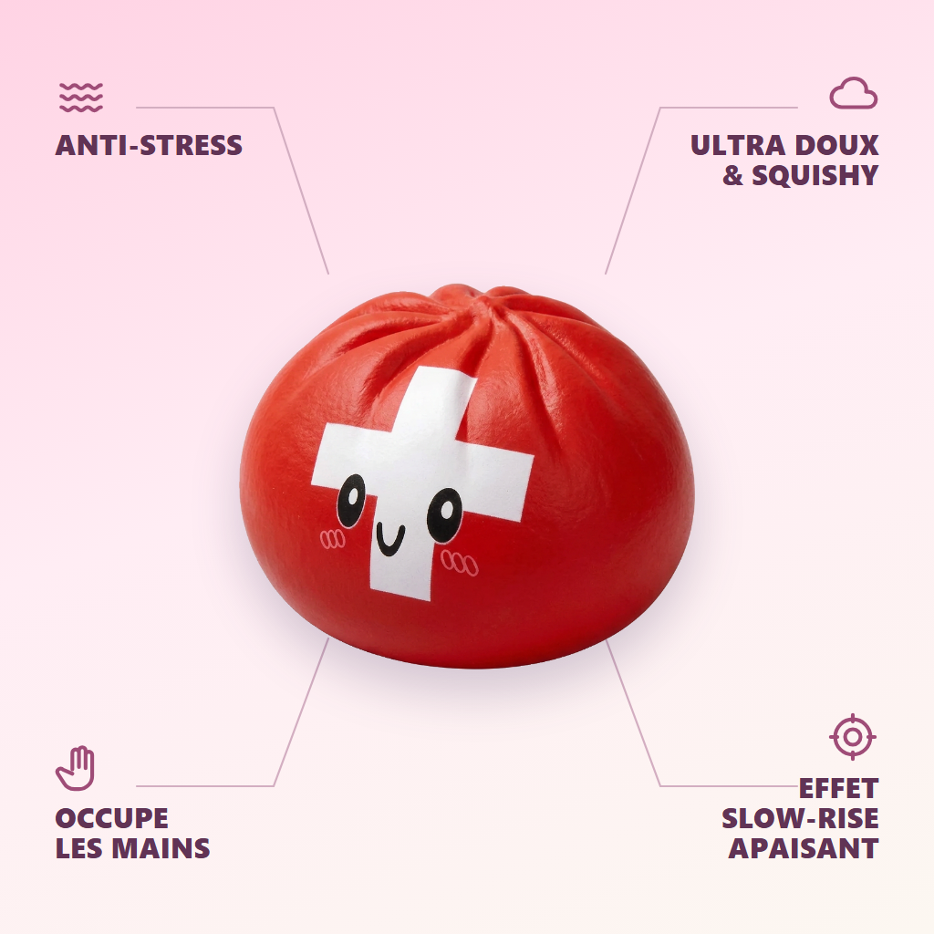 Flag Squishy Toy Szwajcaria Dumpling infografika: najważniejsze zalety