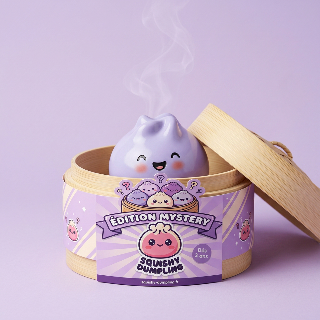 Dumpling Squishy Mystery Niespodzianka w bambusowym koszyku