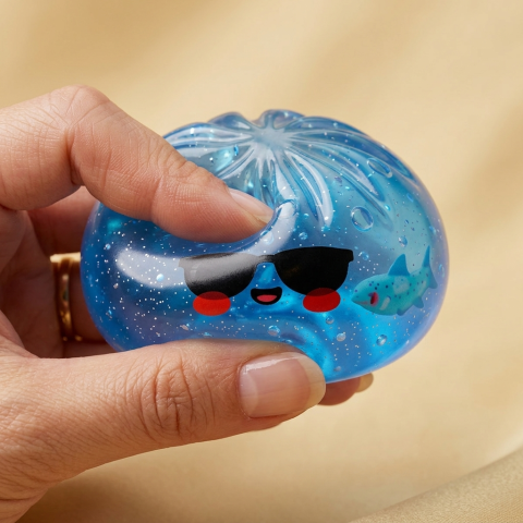 Dumpling Squishy w Okularach – Chłodny Rarytas efekt slow-rise w akcji