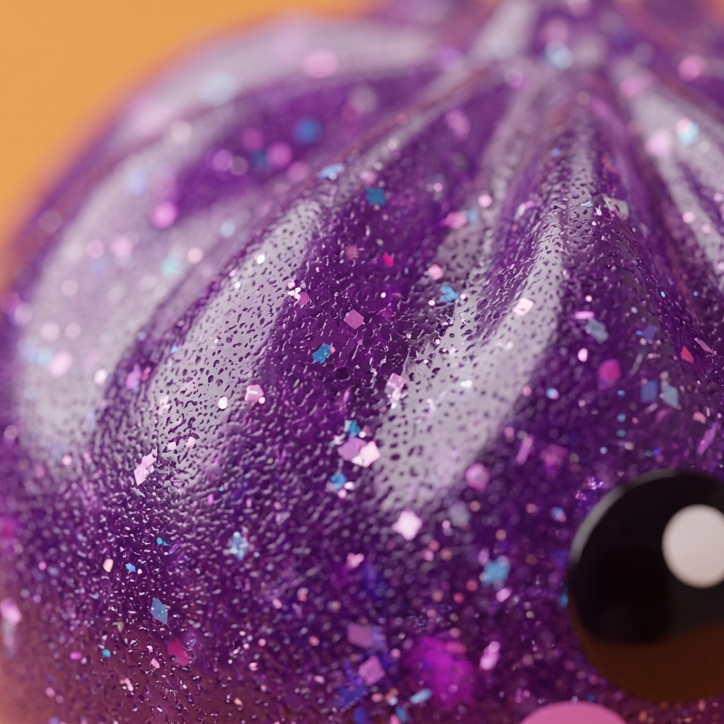 Squishy Dumpling Vampire Halloween Glitter Fiolet makro tekstury pianki