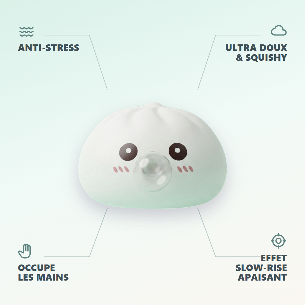 Giant Dumpling Squishy Biały Obłok infografika: najważniejsze zalety