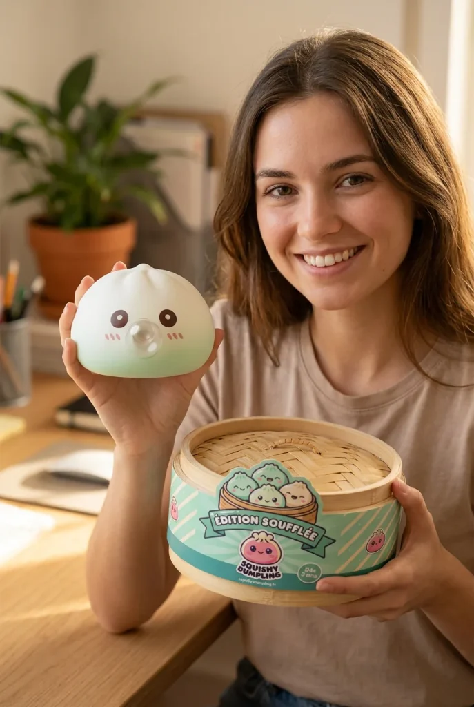 Giant Dumpling Squishy Biały Obłok z pudełkiem