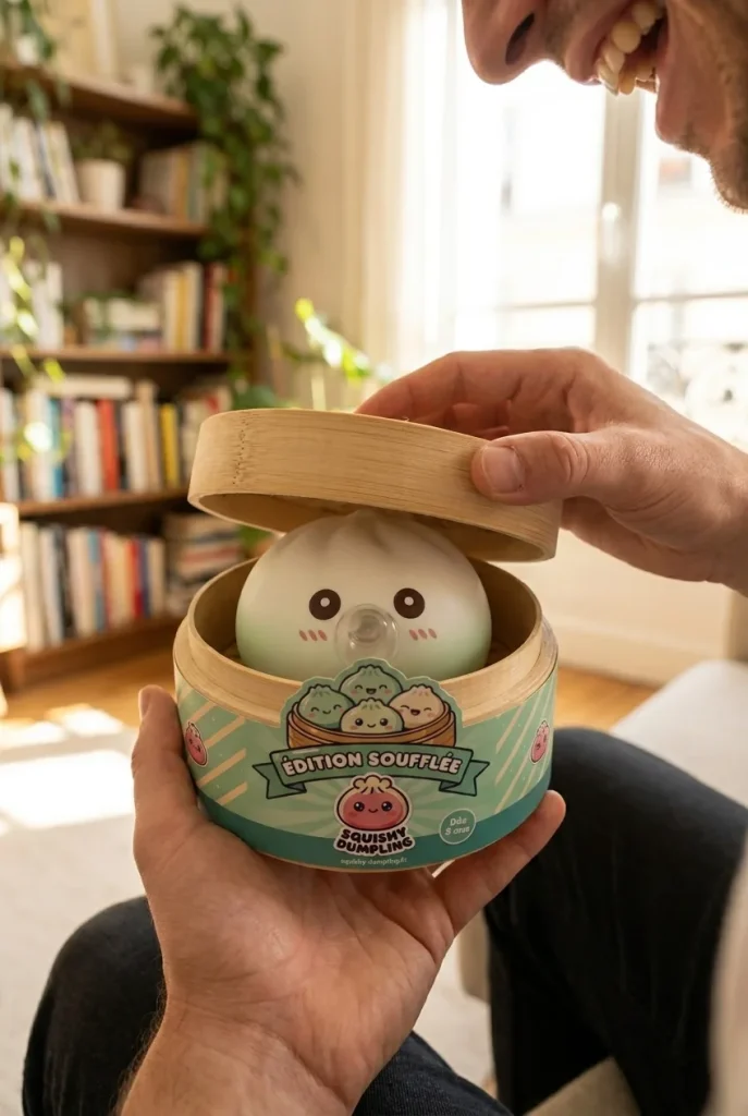 Giant Dumpling Squishy Biały Obłok podczas rozpakowywania