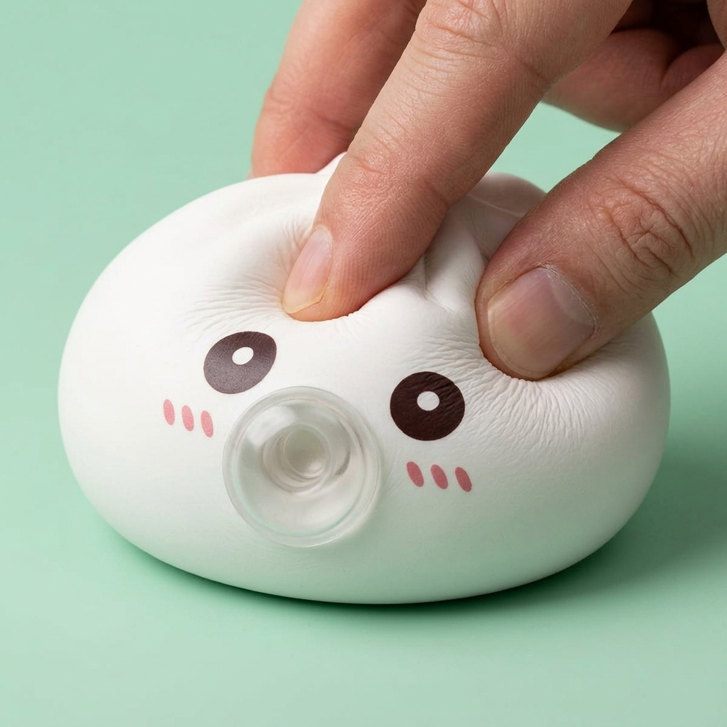 Giant Dumpling Squishy Biały Obłok efekt slow-rise w akcji